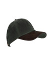 Made in UK Wax Stallington Baseball Cap with Suede Leather Peak One Size Olive